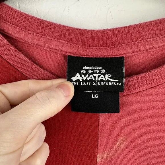 Avatar: The Last Airbender Fire Nation Dark Red Firebender T-Shirt L Color Block - Picture 3 of 9